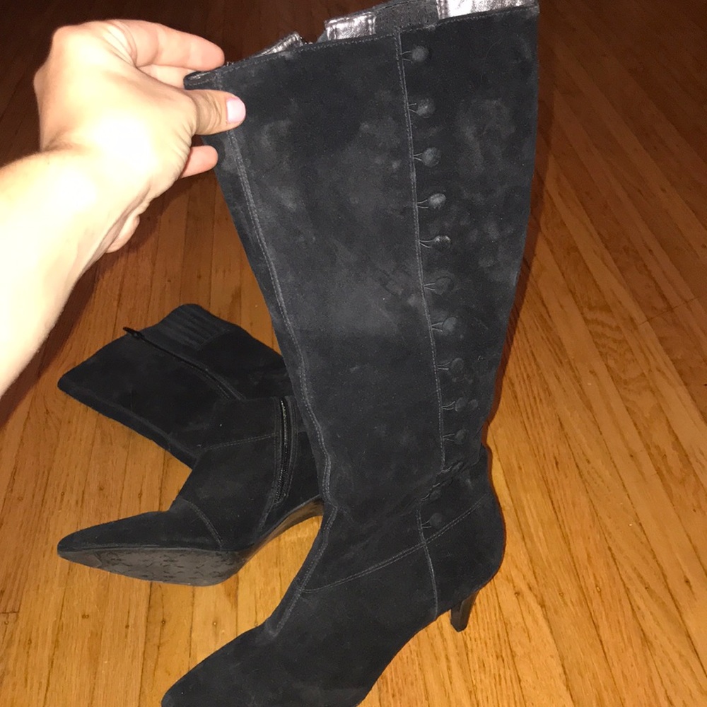Matisse 7.5 brand black suede calf height boots